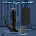 lovesvibe 12 vibration modes thrusting butt plug, 3 in 1 dual cock ring anal dildo