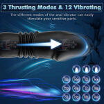 lovesvibe 12 vibration modes thrusting butt plug, 3 in 1 dual cock ring anal dildo