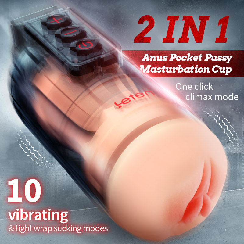 Leten 10 vibration modes male masturbator stroker with remote control