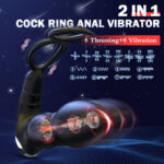 Lovesvibe 8 Vibration & Thrusting 4 in 1 Anal Vibrator with Dual Cock Rings & Remote Control