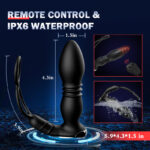 Lovesvibe 8 Vibration & Thrusting 4 in 1 Anal Vibrator with Dual Cock Rings & Remote Control