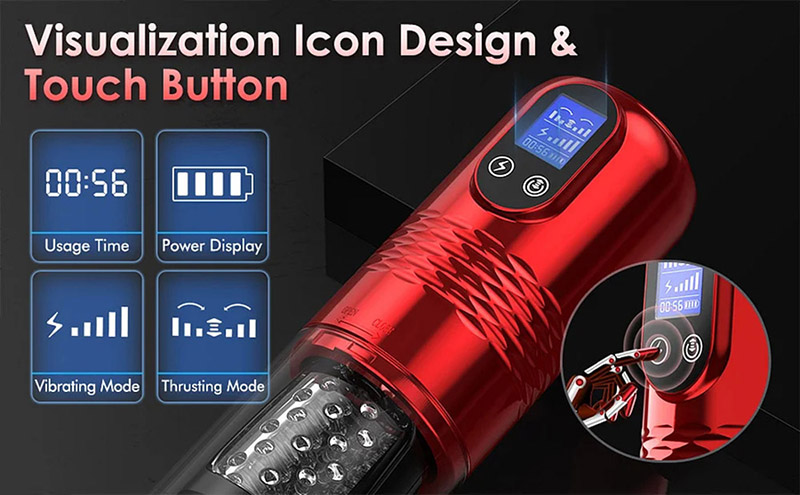 Lovesvibe 10 vibration 6 thrusting automatic male masturbators with lcd display 26