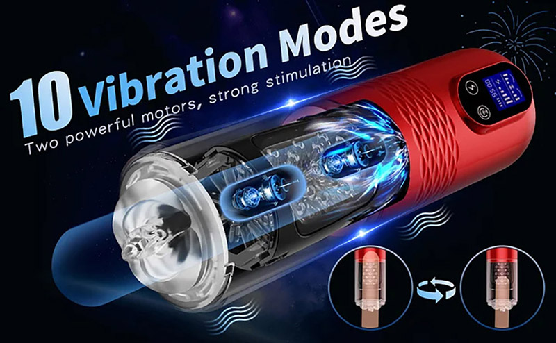 Lovesvibe 10 vibration 6 thrusting automatic male masturbators with lcd display 27