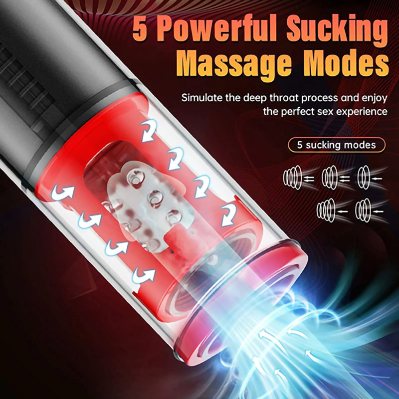 Lovesvibe 5 slide vibration male sex toy automatic sucking oral male masturbator