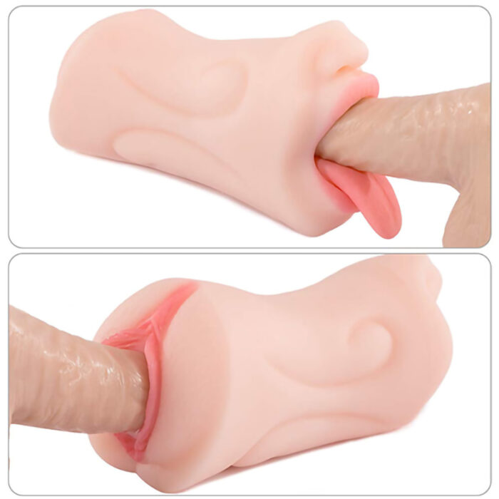 Lovesvibe realistic pocket pussy soft lifelike fake pussy with teeth and tongue 5. 9 inch