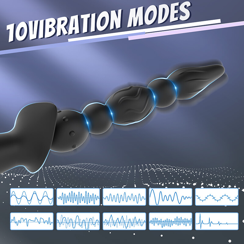 Lovesvibe 10 Vibration Modes Vibrating Anal Beads for Vagina Massage Clitoris Stimulator