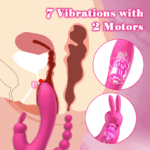 Lovesvibe 12 Vibration Dual Motors Rabbit Vibrator for Clitoris, Anus, And G-Spot Stimulation