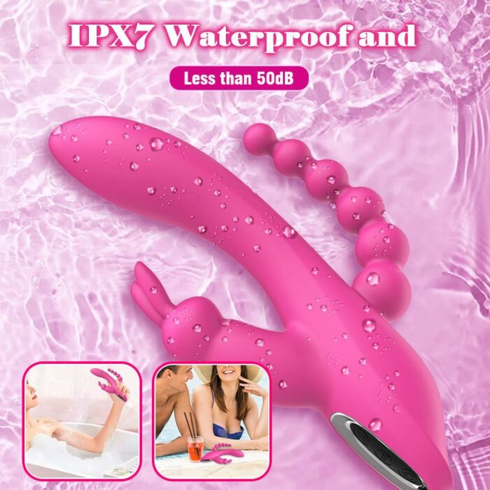 Lovesvibe 12 vibration dual motors rabbit vibrator for clitoris, anus, and g-spot stimulation