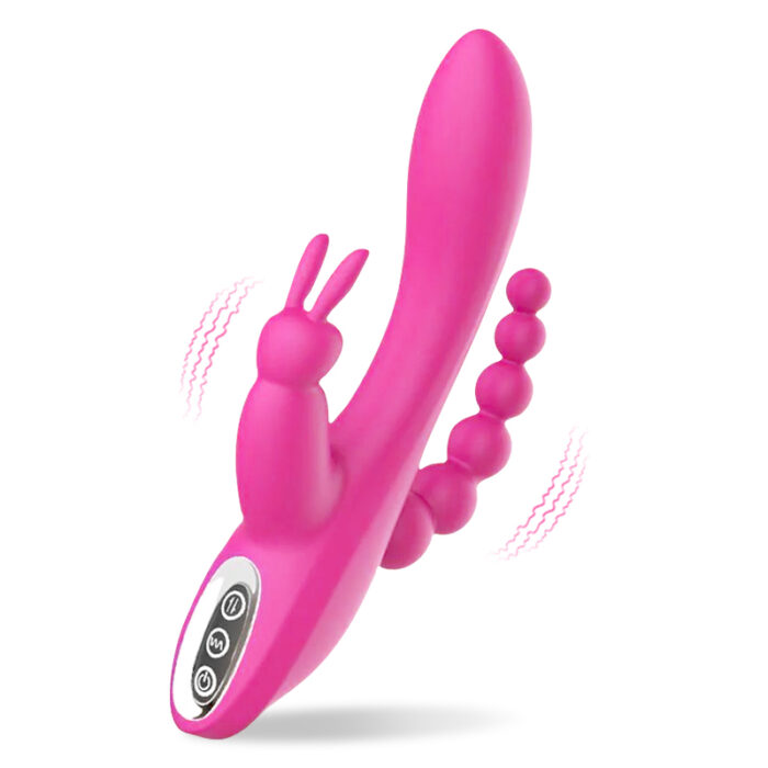 Lovesvibe 12 vibration dual motors rabbit vibrator for clitoris, anus, and g-spot stimulation