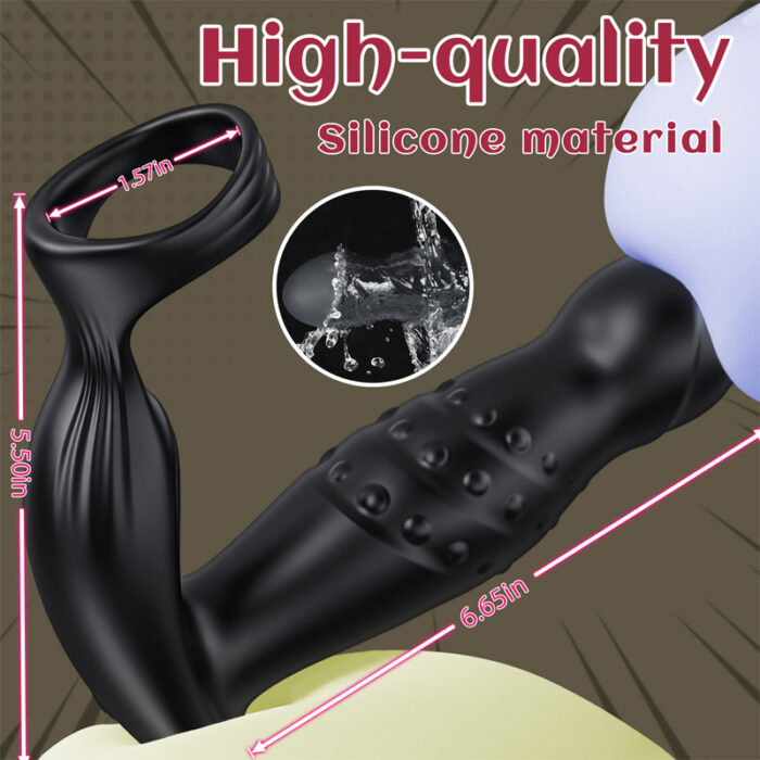 Lovesvibe 6 rotation modes anal vibrator with cock ring for intense p spot and g spot orgasms 6 1