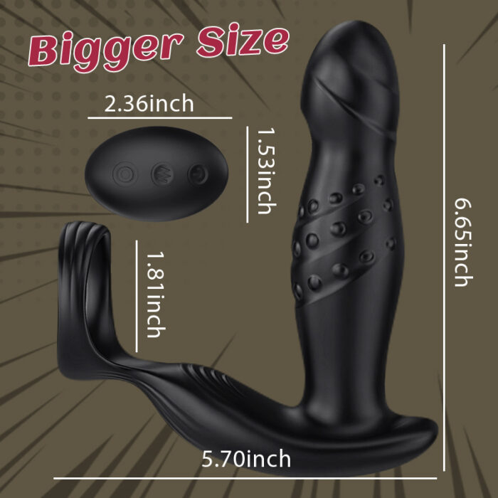 Lovesvibe 6 rotation modes anal vibrator with cock ring for intense p spot and g spot orgasms 8 1