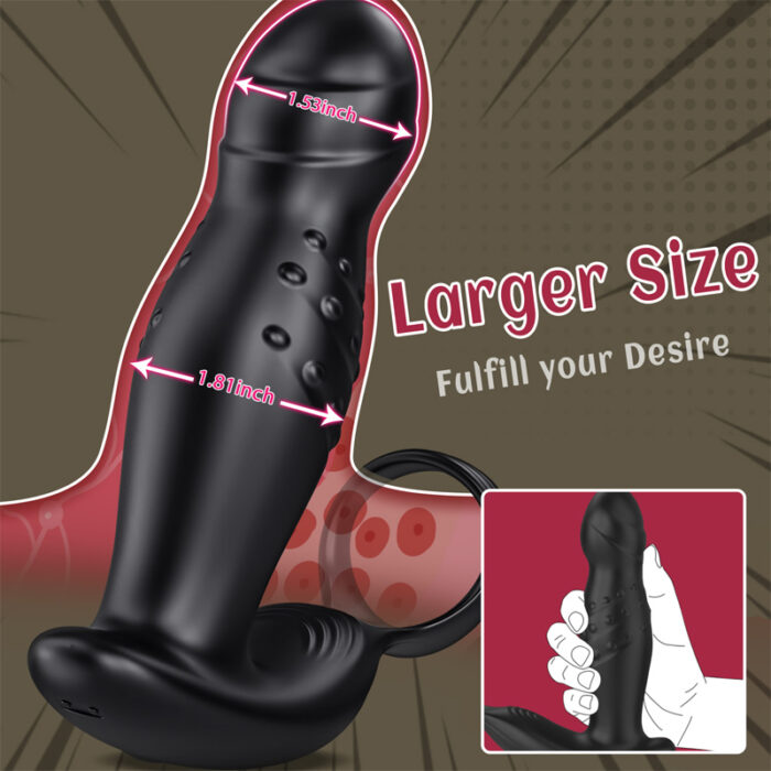 Lovesvibe 6 rotation modes anal vibrator with cock ring for intense p spot and g spot orgasms 9 1