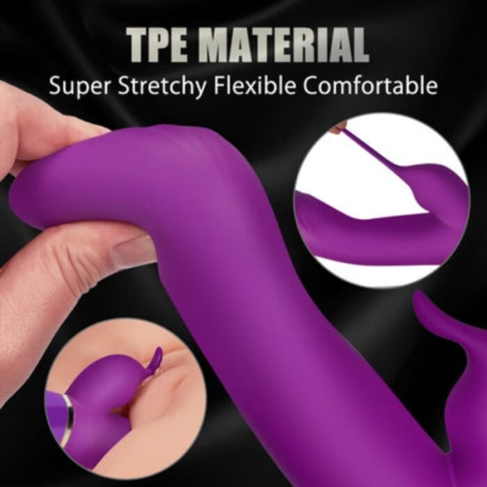 Lovesvibe 7 clapping vibrating modes rabbit vibrator soft ribbed head clitoral stimulator