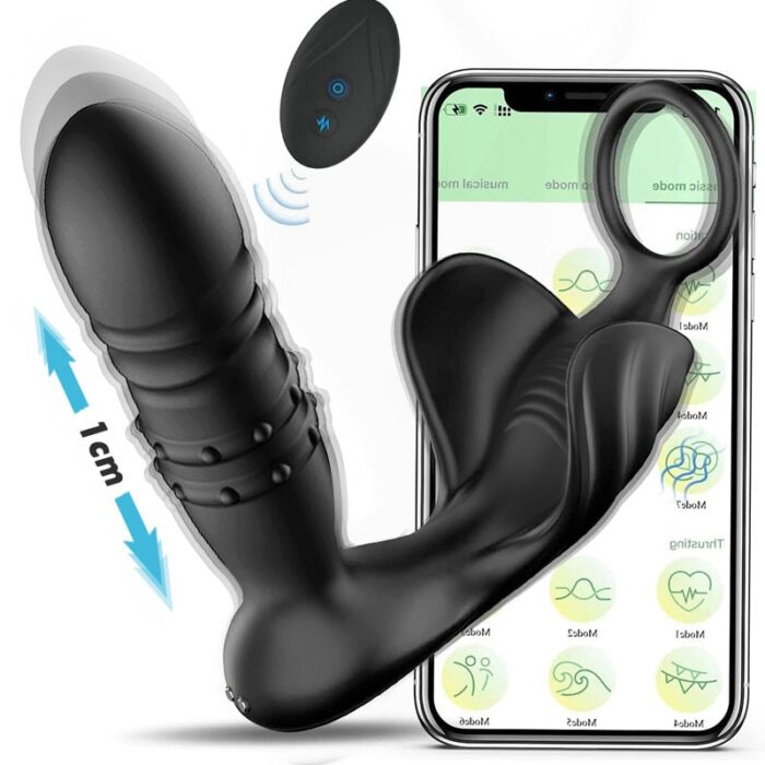 Lovesvibe 9 powerful vibratory thrusting anal vibrator with app control for solos & couples play