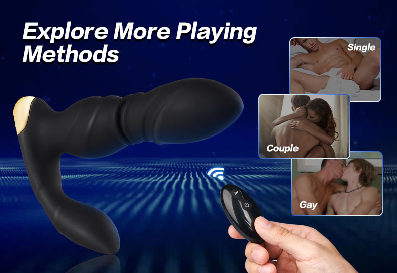 Lovesvibe high frequency 8-speed anal vibrator with thrusting, remote control for solo & couple play