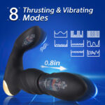 Lovesvibe High Frequency 8-Speed Anal Vibrator with Thrusting, Remote Control for Solo & Couple Play