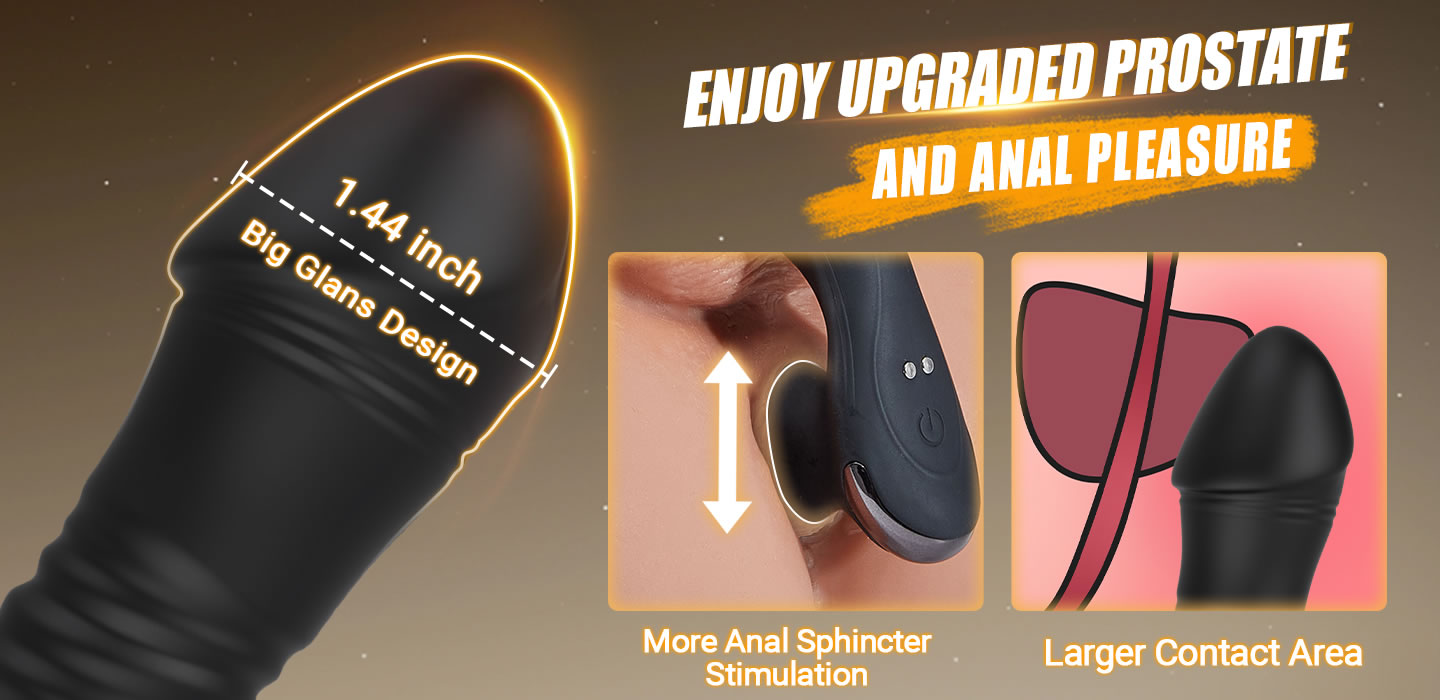 Spy 8 vibrating telescopic prostate massager with 1. 44 inch glans waterproof anal vibrator