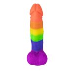 7.48 Inch Silicone Realistic Rainbow Dildo with Suction Cup for Men Women & Couples