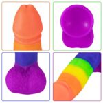 7.48 Inch Silicone Realistic Rainbow Dildo with Suction Cup for Men Women & Couples