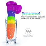 7.48 Inch Silicone Realistic Rainbow Dildo with Suction Cup for Men Women & Couples