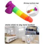 8.1 Inch Realistic Silicone Rainbow Dildo with with Suction Cup for G-Spot Anal Play