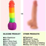 8.1 Inch Realistic Silicone Rainbow Dildo with with Suction Cup for G-Spot Anal Play