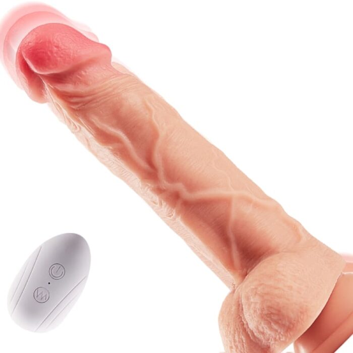 8. 26 inch 8 vibration thrusting rotation heating realistic dildos with remote control