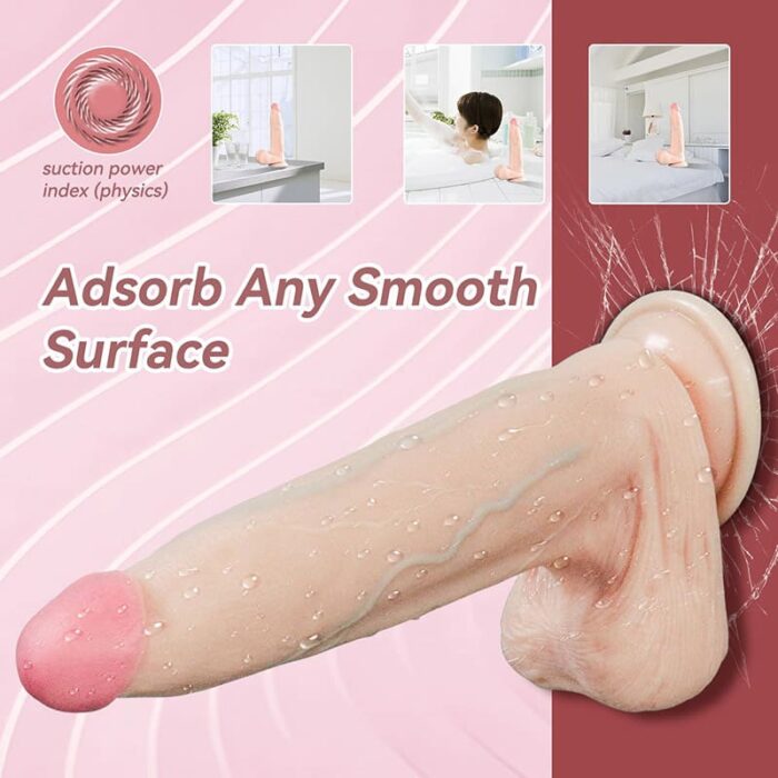 8. 7 inch lifelike texture big realistic dildo sex toys for women men with suction cup