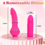 Harness Strap-On Dildo with 2 Adjustable Dildos & Remote Control for Female Couple Lesbian Red