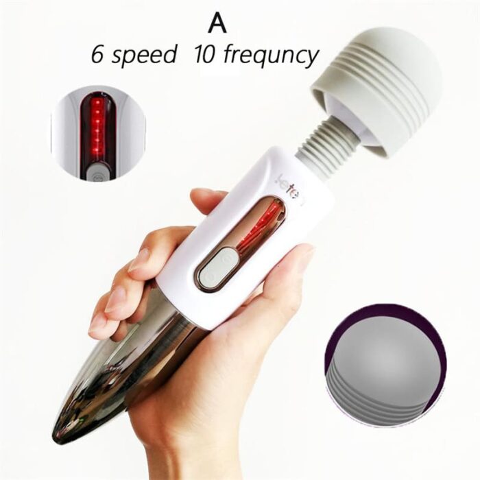 Leten 10 vibration 6 speed strength magic wand vibrator for female masturbation orgasm