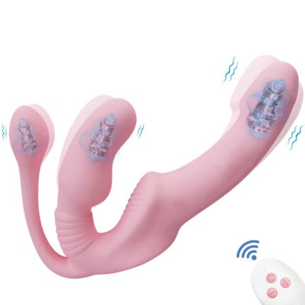 Lovesvibe 10 Vibration 3-Head Strapless Dildo with Remote Control for Lesbian and LGBTQ+ Play