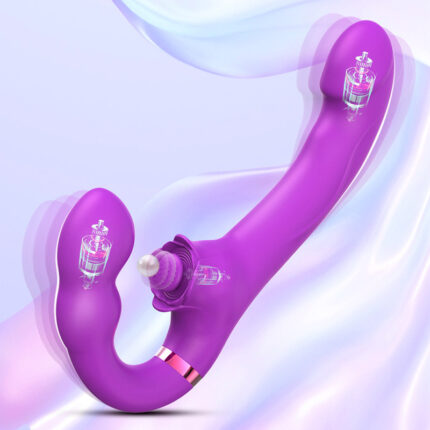 Lovesvibe 10 Vibration 5 Tapping Strapless Dildo Dual-Ended G-Spot Stimulator for Lesbians