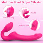 Lovesvibe 10 Vibration Double Ended Dildo with Remote Control, 3 Motors for Women Lesbians