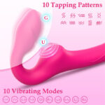 Lovesvibe 10 Vibration Double Ended Dildo with Remote Control, 3 Motors for Women Lesbians