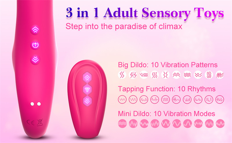 Lovesvibe 10 vibration double ended dildo with remote control, 3 motors for women lesbians