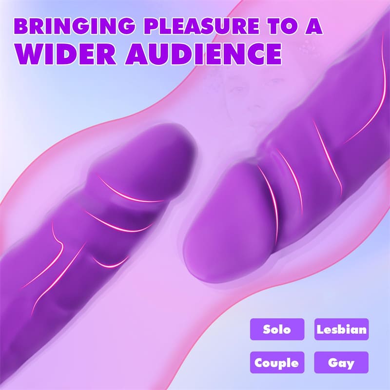 Lovesvibe 10 Vibration Double Ended Dildo G-Spot Dildo for Lesbian Couples - 15.7 Inch