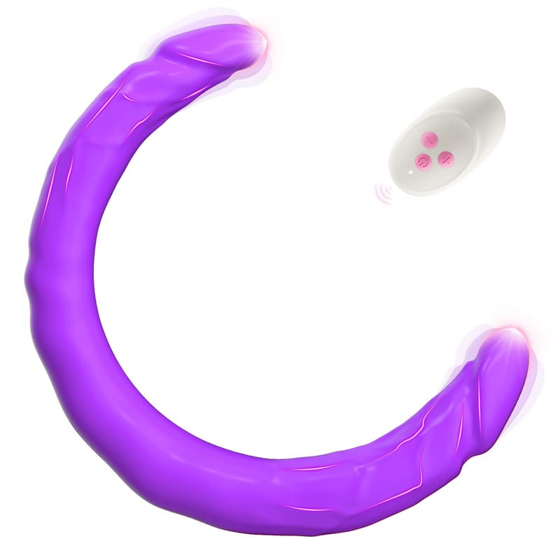 Lovesvibe 10 Vibration Double Ended Dildo G-Spot Dildo for Lesbian Couples - 15.7 Inch