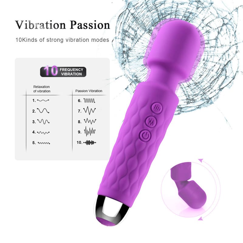 Lovesvibe 10 Vibration Magic Wand Vibrator for Women Clitoris Stimulator G Spot Massager