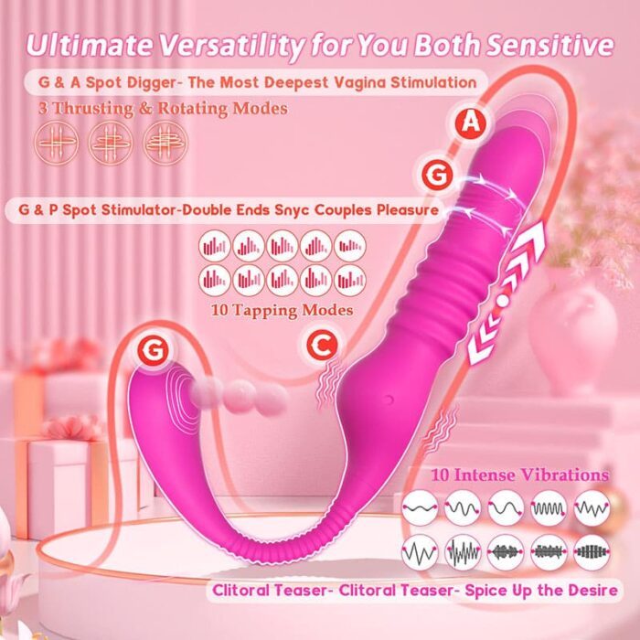 Lovesvibe 10 vibration tapping 3 rotation bendable strapless dildo for couples & lesbians