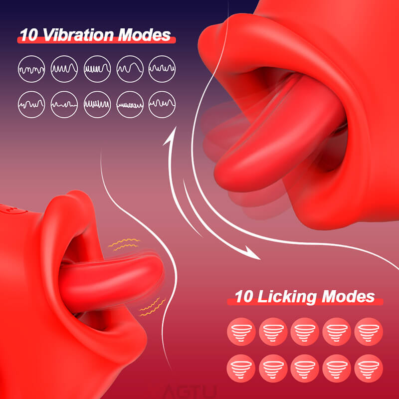 Lovesvibe 10 Vibration Tongue Licking Nipple Toy for Women Masturbation