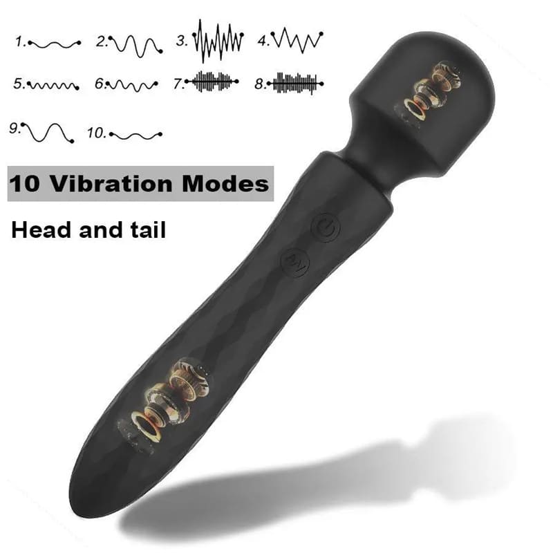 Lovesvibe 10 Vibrations Dual Motor Magic Wand Vibrator for Woman Clitoris Stimulation