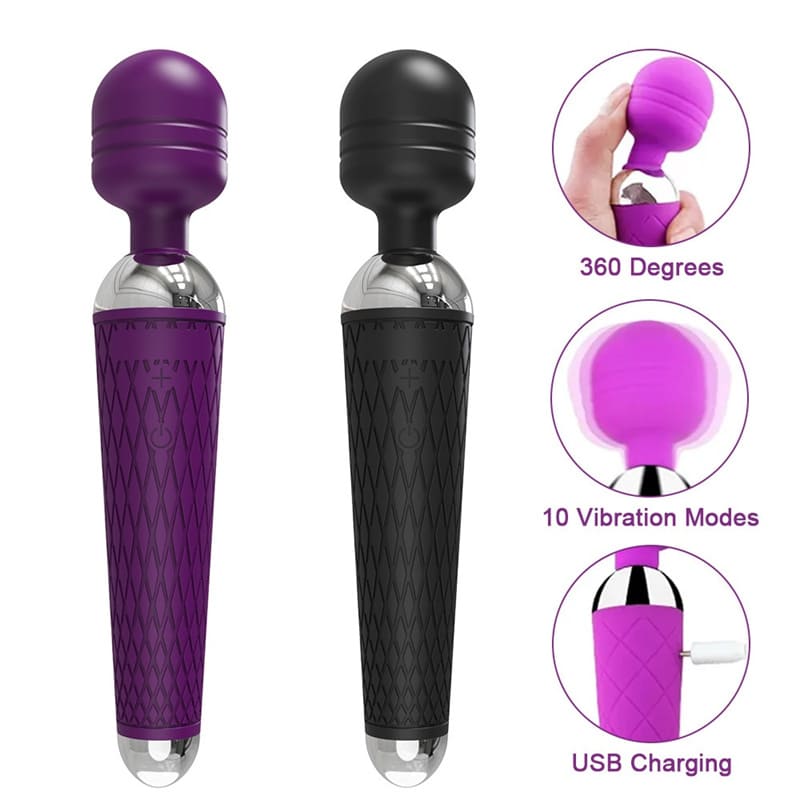 Lovesvibe 20 Powerful Vibration Magic Wand Vibrator Av Magic Wand for G-Spot Massage