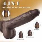 Lovesvibe 6 Thrusting 10 Vibrating Waterproof Realistic Dildos with Suction Cup Base