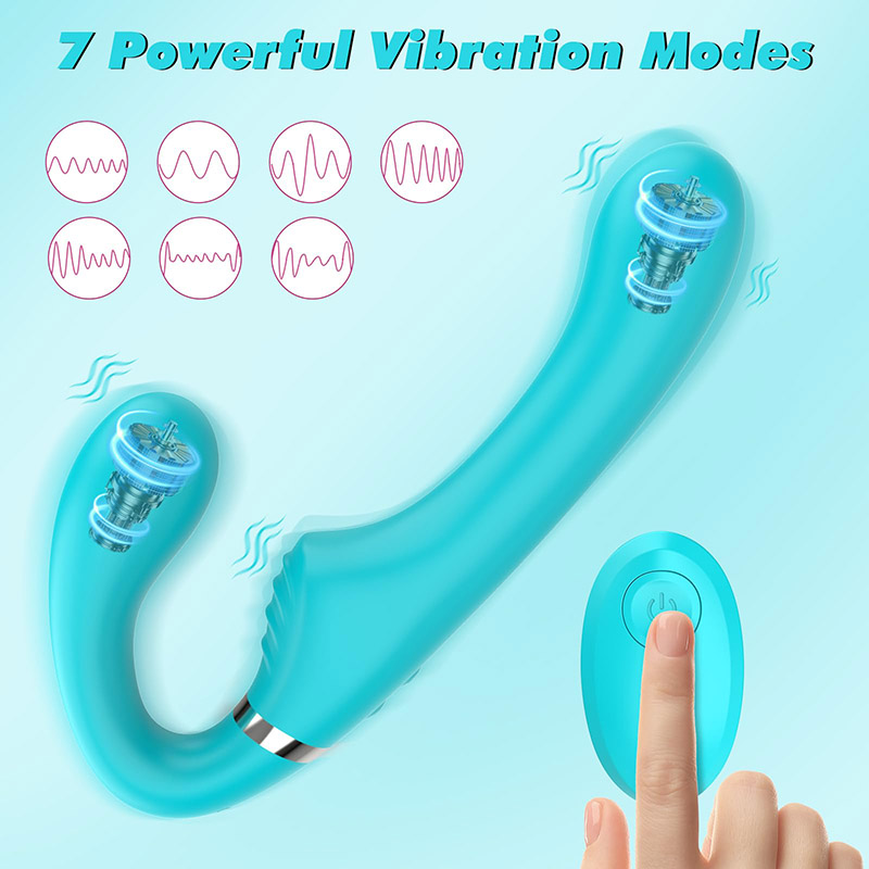 Lovesvibe 7 Vibration Strapless Dildo Double Ended Wearable G-Spot Dildo for Lesbian