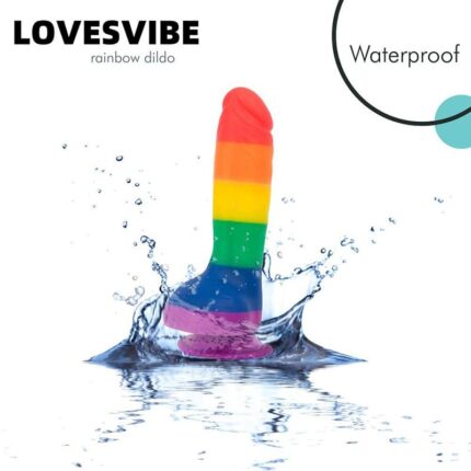 Lovesvibe 8'' Liquid Silicone Rainbow Dildo with Extreme Suction for Vaginal & Anal Sex