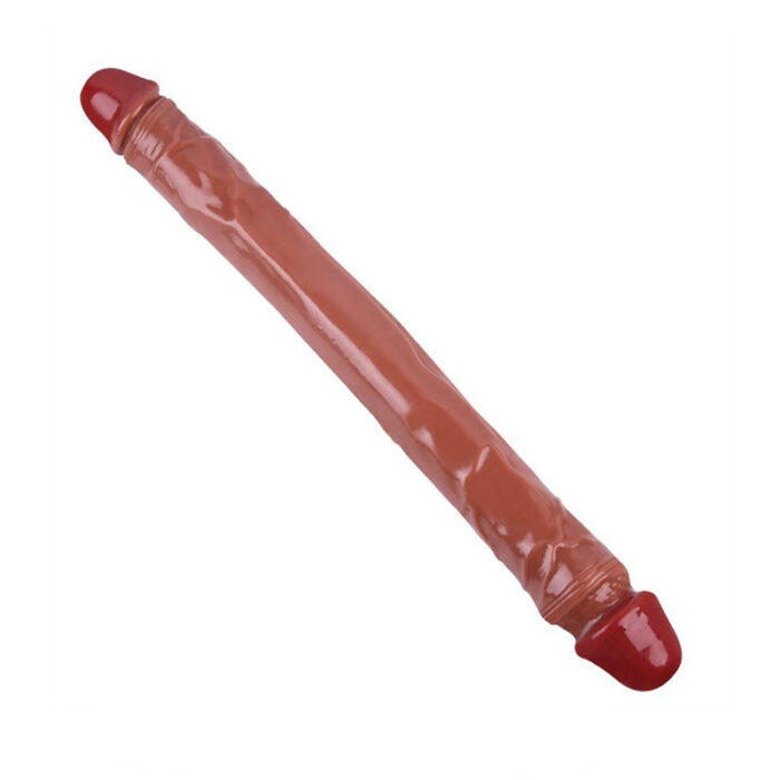 Lovesvibe brown silicone double ended dildos for lesbian orgasms - 15. 5 inch