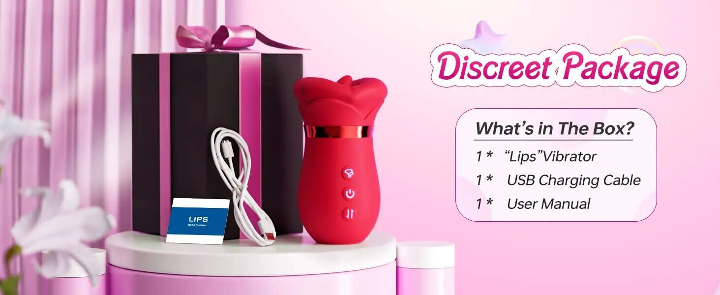 Lovesvibe 4 in 1 rose vibrator 10 tongue licking sucking nipple toy g-spot vibrator