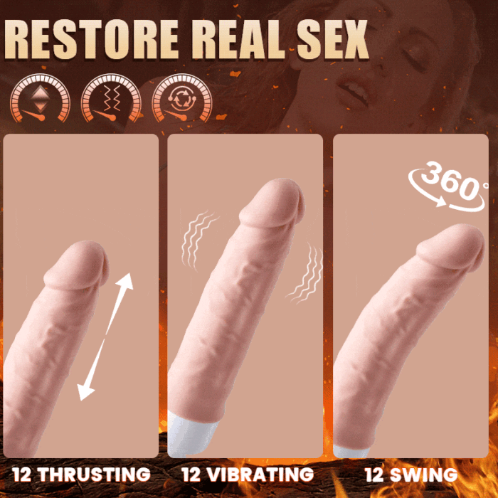 Lovesvibe automatic 12 powerful vibration modes heating dildo machine with suction cup 28 inch